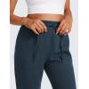 imageCRZ YOGA Cotton Fleece Lined Sweatpants Women High Waisted Warm Casual Lounge Jogger Pants with PocketsInk Blue