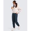 imageCRZ YOGA Cotton Fleece Lined Sweatpants Women High Waisted Warm Casual Lounge Jogger Pants with PocketsInk Blue