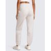imageCRZ YOGA Cotton Fleece Lined Sweatpants Women High Waisted Warm Casual Lounge Jogger Pants with PocketsMilky White Bone