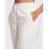 imageCRZ YOGA Cotton Fleece Lined Sweatpants Women High Waisted Warm Casual Lounge Jogger Pants with PocketsMilky White Bone