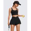 imageCRZ YOGA Crossover Butterfly Athletic Shorts for Women 2 in 1 Flowy High Waisted for Tennis Running Workout with PocketsBlack