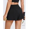 imageCRZ YOGA Crossover Butterfly Athletic Shorts for Women 2 in 1 Flowy High Waisted for Tennis Running Workout with PocketsBlack