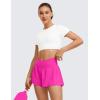 imageCRZ YOGA Crossover Butterfly Athletic Shorts for Women 2 in 1 Flowy High Waisted for Tennis Running Workout with PocketsHibiscus Purple