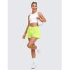 imageCRZ YOGA Crossover Butterfly Athletic Shorts for Women 2 in 1 Flowy High Waisted for Tennis Running Workout with PocketsNeon Yellow