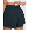 imageCRZ YOGA Crossover Butterfly Athletic Shorts for Women 2 in 1 Flowy High Waisted for Tennis Running Workout with PocketsTrue Navy
