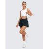 imageCRZ YOGA Crossover Butterfly Athletic Shorts for Women 2 in 1 Flowy High Waisted for Tennis Running Workout with PocketsTrue Navy