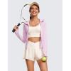 imageCRZ YOGA Crossover Butterfly Athletic Shorts for Women 2 in 1 Flowy High Waisted for Tennis Running Workout with PocketsWhite Apricot
