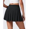 imageCRZ YOGA Cute Pleated Skirts for Women High Waisted Tennis Golf Skorts with Pockets Casual Athletic Workout SkaterBlack