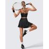 imageCRZ YOGA Cute Pleated Skirts for Women High Waisted Tennis Golf Skorts with Pockets Casual Athletic Workout SkaterBlack