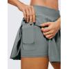 imageCRZ YOGA Cute Pleated Skirts for Women High Waisted Tennis Golf Skorts with Pockets Casual Athletic Workout SkaterGrey Sage