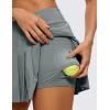 imageCRZ YOGA Cute Pleated Skirts for Women High Waisted Tennis Golf Skorts with Pockets Casual Athletic Workout SkaterGrey Sage