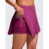 imageCRZ YOGA Cute Pleated Skirts for Women High Waisted Tennis Golf Skorts with Pockets Casual Athletic Workout SkaterMagenta Purple
