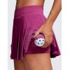 imageCRZ YOGA Cute Pleated Skirts for Women High Waisted Tennis Golf Skorts with Pockets Casual Athletic Workout SkaterMagenta Purple