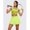 imageCRZ YOGA Cute Pleated Skirts for Women High Waisted Tennis Golf Skorts with Pockets Casual Athletic Workout SkaterNeon Yellow
