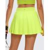imageCRZ YOGA Cute Pleated Skirts for Women High Waisted Tennis Golf Skorts with Pockets Casual Athletic Workout SkaterNeon Yellow