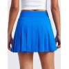 imageCRZ YOGA Cute Pleated Skirts for Women High Waisted Tennis Golf Skorts with Pockets Casual Athletic Workout SkaterSparkle Blue
