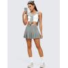 imageCRZ YOGA Cute Pleated Skirts for Women High Waisted Tennis Golf Skorts with Pockets Casual Athletic Workout SkaterSterling