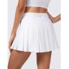 imageCRZ YOGA Cute Pleated Skirts for Women High Waisted Tennis Golf Skorts with Pockets Casual Athletic Workout SkaterWhite