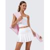 imageCRZ YOGA Cute Pleated Skirts for Women High Waisted Tennis Golf Skorts with Pockets Casual Athletic Workout SkaterWhite