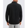 imageCRZ YOGA Fleece Lined Half Zip Sweatshirts for Men Mock Neck Pullover Sweat Shirts Casual Workout Daily SweatersBlack