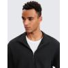 imageCRZ YOGA Fleece Lined Half Zip Sweatshirts for Men Mock Neck Pullover Sweat Shirts Casual Workout Daily SweatersBlack