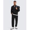 imageCRZ YOGA Fleece Lined Half Zip Sweatshirts for Men Mock Neck Pullover Sweat Shirts Casual Workout Daily SweatersBlack
