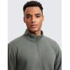 imageCRZ YOGA Fleece Lined Half Zip Sweatshirts for Men Mock Neck Pullover Sweat Shirts Casual Workout Daily SweatersGrey Sage