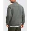imageCRZ YOGA Fleece Lined Half Zip Sweatshirts for Men Mock Neck Pullover Sweat Shirts Casual Workout Daily SweatersGrey Sage