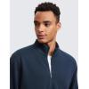 imageCRZ YOGA Fleece Lined Half Zip Sweatshirts for Men Mock Neck Pullover Sweat Shirts Casual Workout Daily SweatersInk Blue
