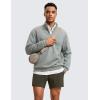 imageCRZ YOGA Fleece Lined Half Zip Sweatshirts for Men Mock Neck Pullover Sweat Shirts Casual Workout Daily SweatersSterling