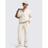 imageCRZ YOGA Fleece Lined Half Zip Sweatshirts for Men Mock Neck Pullover Sweat Shirts Casual Workout Daily SweatersWhite Apricot