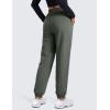 imageCRZ YOGA Fleece Sweatpants Women Cotton Joggers High Waisted Lounge Casual Travel Elastic Bottom Pants with PocketsGrey Sage