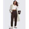 imageCRZ YOGA Fleece Sweatpants Women Cotton Joggers High Waisted Lounge Casual Travel Elastic Bottom Pants with PocketsHot Fudge Brown