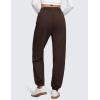 imageCRZ YOGA Fleece Sweatpants Women Cotton Joggers High Waisted Lounge Casual Travel Elastic Bottom Pants with PocketsHot Fudge Brown