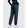 imageCRZ YOGA Fleece Sweatpants Women Cotton Joggers High Waisted Lounge Casual Travel Elastic Bottom Pants with PocketsInk Blue