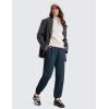 imageCRZ YOGA Fleece Sweatpants Women Cotton Joggers High Waisted Lounge Casual Travel Elastic Bottom Pants with PocketsInk Blue