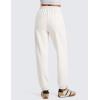 imageCRZ YOGA Fleece Sweatpants Women Cotton Joggers High Waisted Lounge Casual Travel Elastic Bottom Pants with PocketsMilky White Bone