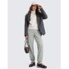 imageCRZ YOGA Fleece Sweatpants Women Cotton Joggers High Waisted Lounge Casual Travel Elastic Bottom Pants with PocketsSterling