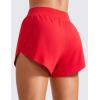 imageCRZ YOGA High Waisted Dolphin Athletic Running Shorts for Women 3quot High Split Comfy Mesh Liner for Gym Workout TrackDeep Red