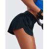 imageCRZ YOGA High Waisted Dolphin Athletic Running Shorts for Women 3quot High Split Comfy Mesh Liner for Gym Workout TrackTrue Navy