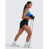 imageCRZ YOGA High Waisted Dolphin Athletic Running Shorts for Women 3quot High Split Comfy Mesh Liner for Gym Workout TrackTrue Navy