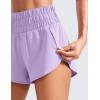 imageCRZ YOGA High Waisted Dolphin Running Shorts for Womens Mesh Liner for Gym Workout Athletic with Zipper PocketLilac