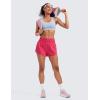 imageCRZ YOGA High Waisted Dolphin Running Shorts for Womens Mesh Liner for Gym Workout Athletic with Zipper PocketLip Gloss Pink