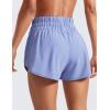 imageCRZ YOGA High Waisted Dolphin Running Shorts for Womens Mesh Liner for Gym Workout Athletic with Zipper PocketPeriwinkle Purple