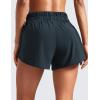 imageCRZ YOGA High Waisted Dolphin Running Shorts for Womens Mesh Liner for Gym Workout Athletic with Zipper PocketTrue Navy