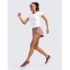imageCRZ YOGA High Waisted Dolphin Running Shorts for Womens Mesh Liner for Gym Workout Athletic with Zipper PocketTwilight Rose Pink