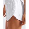 imageCRZ YOGA High Waisted Dolphin Running Shorts for Womens Mesh Liner for Gym Workout Athletic with Zipper PocketWhite