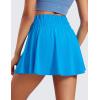 imageCRZ YOGA High Waisted Flowy Tennis Skirts for Women Pleated Casual Golf Athletic Pickleball Skorts with Shorts PocketsMadagascar Blue