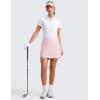 imageCRZ YOGA High Waisted Golf Skirts for Women A Line Tennis Athletic Casual Skort with Inner Shorts PocketsStrawberry Pink