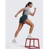 imageCRZ YOGA High Waisted Running Shorts for Women 25quot  Mesh Liner Quick Dry for Sport Athletic Workout with Zipper PocketMelanite